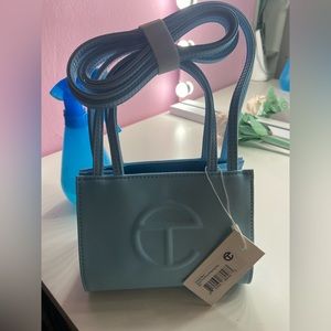 Telfar small pool blue shopping bag